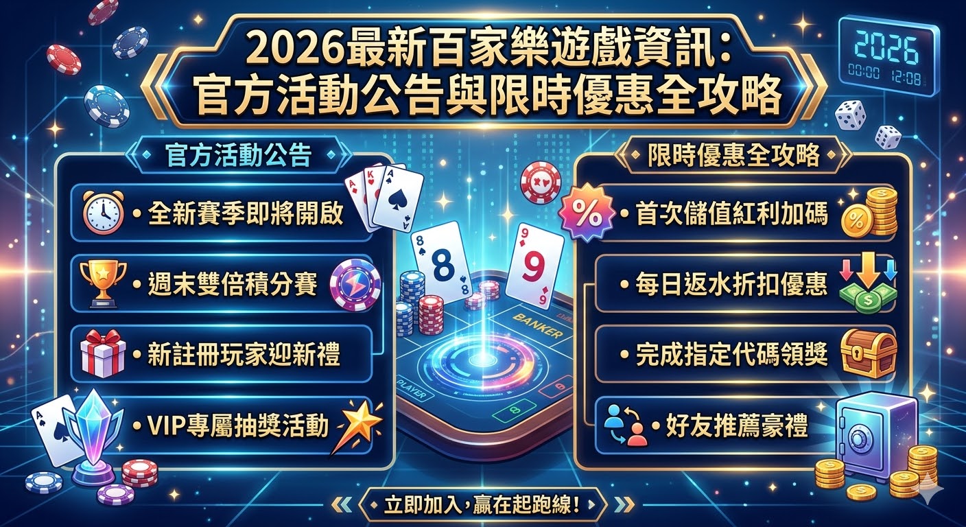 2026最新百家樂遊戲資訊：官方活動公告與限時優惠全攻略